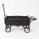 Mac Sports Collapsible Folding Outdoor Utility Wagon with Side Table - Black