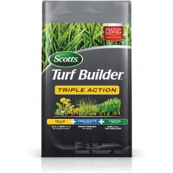 Scotts 10,000 Sq. Ft Turf Builder Triple Action | Kills Weeds Including Dandelions & Clover | Prevents Crabgrass, Feeds & Fertilizes To Build Thick Green Lawns | 26002 Model