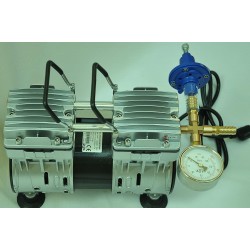 Controlled Twin Piston Oil-Less Vacuum Pump 5.5CFM 3/4HP Regulator/Gauge Hardware Kit Pressure Control Oil-Free Clean No Oil Mist