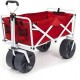 Mac Sports Heavy Duty Collapsible Folding All Terrain Utility Wagon Beach Cart - Red/White