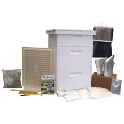 Bee Hive - Gold Standard Bee Hive Starter Kit (Fully Assembled - Wood) with Beekeeping Supplies