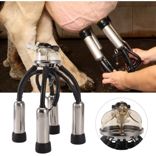 Znyo Milk Collector, Milking Stainless Steel Milking Operation Stainless Pc+Stainless Steel Made for Milk Machine