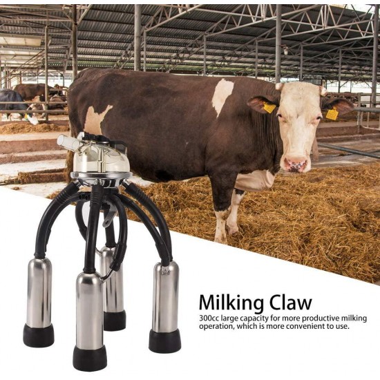 Tgoon Milk Collector, Milking Machine Accessory Convenient Stainless Milking Stainless Steel with Pc+Stainless Steel for Milk Machine