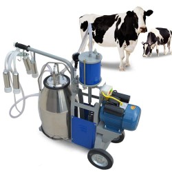 Electric Milking Machine,Vacuum Pump Milker,Automatic Cow Goat Milking Suction Machine for Farm Cow,Cattle Bucket Vacuum Piston Pump