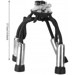 QHWJ Milker Machine Parts Milking Cluster, 240CC Cow Milking Cluster Milk Cup Set with a Hook, Easy to Hang and Carry, Suitable for Vacuum Pump Milking Machine