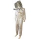 Three Layer Beekeeping Ventilated Suit and Jacket Fully Protection Beekeepers Ultra Ventilated Bee Suit and Bees Jacket with Fencing Veil and Round Veil (XL, White Fencing Veil)