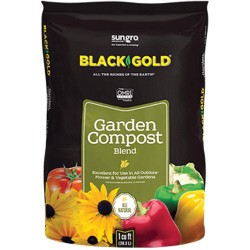 SunGro Black Gold Outdoor Natural and Organic Garden Compost Blend Potting Soil Fertilizer Mix for Outdoor Plants, 1 Cubic Foot Bag (6 Pack)