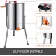 Happybuy 4 Frame Manual Honey Extractor Stainless Steel Honeycomb Drum Spinner Crank Beekeeping Equipment Apiary Centrifuge Equipment