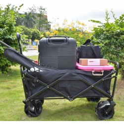 Wagon Collapsible with Beach Wheels Outdoor Utility Folding Camping Beach Cart Heavy Duty