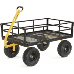 Gorilla Carts GOR1400-COM Heavy-Duty Steel Utility Cart with Removable Sides and 15