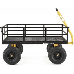 Gorilla Carts GOR1400-COM Heavy-Duty Steel Utility Cart with Removable Sides and 15