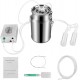 QHWJ Cows Goats Milking Machine Electric Pulsating Vacuum Milker Kit with 5L Stainless Steel Milk Barrel, 2 Milk Teat Cups and Milking Hose,for Goat