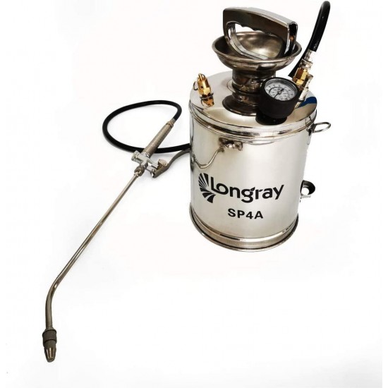 Longray SP4A Stainless Steel Sprayer, 1 Gallon, Metallic