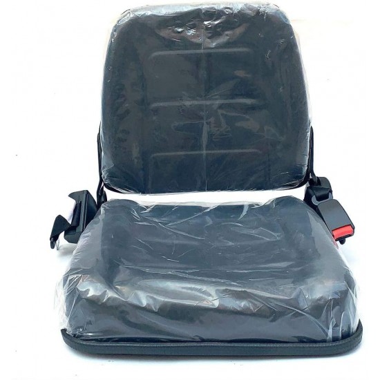 YILIKISS Universal Forklift Seat Waterproof PVC with Retractable Seatbelt,Great Replacement Seat for Tractor/Loader/Excavator/Forklift