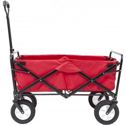 Meda 40848 | Collapsible Folding Outdoor Utility Wagon Cart (Red)