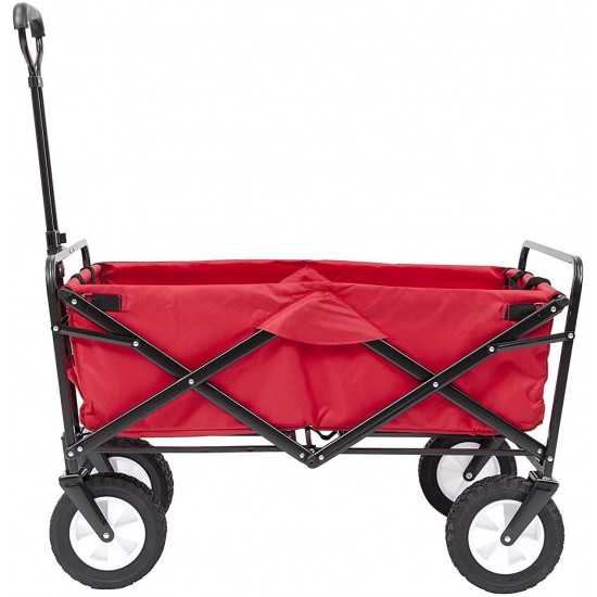 Meda 40848 | Collapsible Folding Outdoor Utility Wagon Cart (Red)