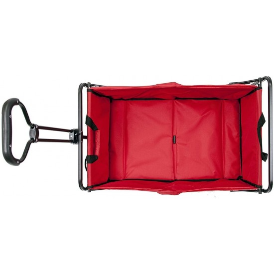 Meda 40848 | Collapsible Folding Outdoor Utility Wagon Cart (Red)