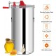 Goplus 2 Frame Honey Extractor, Stainless Steel Frame, Manual Honey Separator, w/Spinner Crank, Beekeeping Equipment, w/Transparent Lid, Ideal for Apiaries and Family Use (Silver)