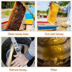 Goplus 2 Frame Honey Extractor, Stainless Steel Frame, Manual Honey Separator, w/Spinner Crank, Beekeeping Equipment, w/Transparent Lid, Ideal for Apiaries and Family Use (Silver)