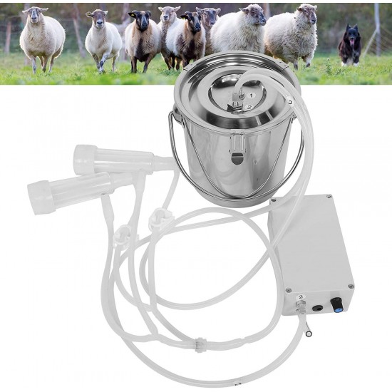 FOTABPYTI Vacuum Milking Machine, Stainless Steel Milking Device, Rubber Adjustable Safe Cow Milking Machine for Sheep Farm(U.S. regulations)