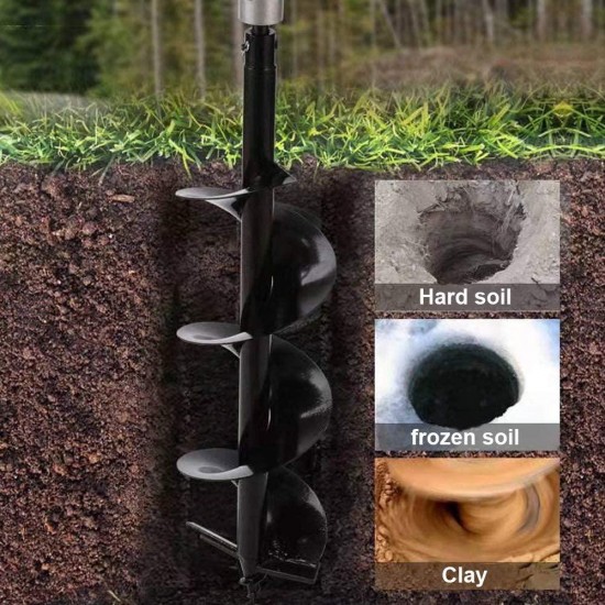 ECO LLC 52cc 2.4HP Gas Powered Post Hole Digger with TWO Earth Auger Drill Bit 6