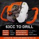 ECO LLC 63CC Heavy Duty Gas Powered Post Hole Digger with 12 Inch Earth Auger Drill Bit(Digger + 12 inch Auger Bit)