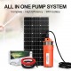 ECO-WORTHY 100W Deep Well Submersible Pump Kit with 6Ah LiFePO4 Lithium Battery, Large Flow Solar Water Pump + 100W Solar Panel Kit + 12V Battery for Deep Well, Irrigation, Human Animal Using Water