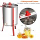 Goplus 4 Frame Honey Extractor, Manual Honey Separator, Stainless Steel Frame with Adjustable Height Support, Beekeeping Equipment (Silver)