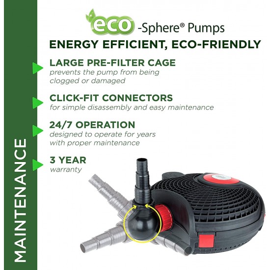 Alpine Corporation Eco-Sphere Pump 2800GPH with 33' Cord