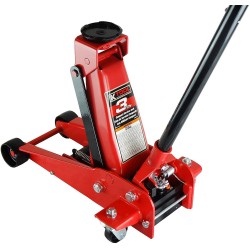 K Tool International 3 Ton Floor Jack Compact Service Jack Wide Lifting Range Jacks Cars and Truck, Swivel Rear Casters, Heavy Duty Steel, Premium Material KTI63131A