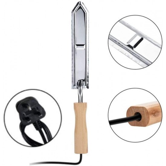 Electric Honey Knife, Honey Heating Extractor Knife Honey uncapping Scraper with Wood Handle, Stainless-Steel Electric Heat Thermostat uncapping Knife for Beekeeper