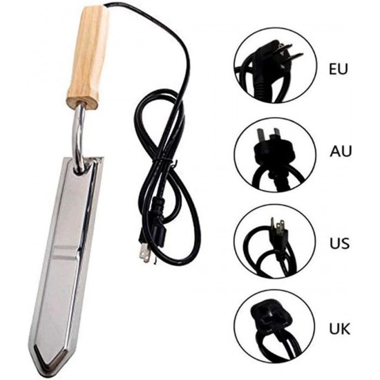 Electric Honey Knife, Honey Heating Extractor Knife Honey uncapping Scraper with Wood Handle, Stainless-Steel Electric Heat Thermostat uncapping Knife for Beekeeper