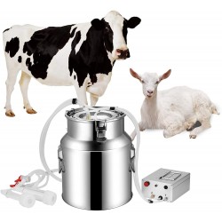 SEAAN 14L Cow Goat Milking Machine Electric,Portable Electric Milking Machine,Milk Machine Pulsation Vacuum Pump Milker, Adjustable Vacuum Pump