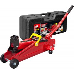 BIG RED T820014S Torin Hydraulic Trolley Service/Floor Jack with Blow Mold Carrying Storage Case, 2 Ton (4,000 lb) Capacity, Red