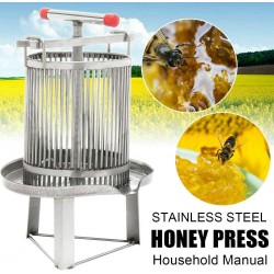 Eapmic Honey Presser Stainless Steel Manual Honey Press Extractor Household Wax Press Machine Beekeeping Presser, Cider, Wine, Grape, Apple Press Extractor for Wine and Juice Making