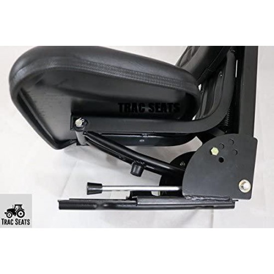 Black TRAC SEATS Brand Waffle Style Universal Tractor Suspension SEAT with TILT FITS Massey Ferguson 230 231 234 234H 234S 235 240 245 250 254 255 (Same Day Shipping - Delivers in 1-4 Business Days)