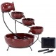 Smart Solar 23941R01 Ceramic Solar Cascade Fountain, Lava Red Finish, Powered by Included Separate Solar Panel, No Operating Costs or Wiring Required