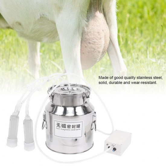 Naroote 14L Home Electric Pulsation Milking Machine Speed Adjustable for Cow Cattle or Goat Sheep(US, 100-240V, Sheep)