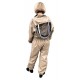 Honey Bee Safe Tan Beekeepers Suit 100% Cotton Full Body Coverall in Khaki with Detachable Hooded Veil and Supple Leather Gloves for Women (XXLarge)