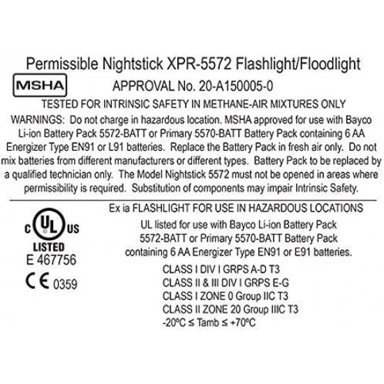 Nightstick XPR-5572RA Intrinsically Safe Dual-Light Angle Light, Rechargeable, Red