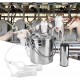 QHWJ Electric Goats Cows Milking Machine Vacuum Pump Cattle Milking Machine Kit with 5L Stainless Steel Milk Barrel, 2 Milk Teat Cups and Milking Hose,for Goat