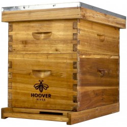 Hoover Hives 8 Frame Langstroth Beehive Dipped in 100% Beeswax Includes Wooden Frames & Waxed Foundations (1 Deep Box, 1 Medium Box)