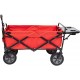 Mac Sports Collapsible Folding Outdoor Utility Wagon with Side Table - Red