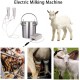 isilky 2L Electric Milking Machine Portable Vacuum-Pulse Pump Cow Milking Device Stainless Steel Milker Bucket Tank Barrel Food Grade Hose for Sheep Cows Goat US Plug 110-240V