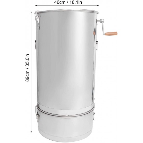 Aqur2020 Manual Honey Extractor Stainless Steel Manual Honey Separator Centrifuge Beekeeping Accessory Stainless Steel Mesh Strainer Durable Highly Resistant Rust Oxidation