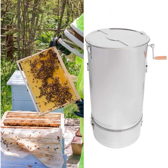 Aqur2020 Manual Honey Extractor Stainless Steel Manual Honey Separator Centrifuge Beekeeping Accessory Stainless Steel Mesh Strainer Durable Highly Resistant Rust Oxidation