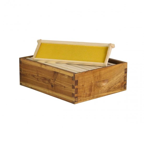 Hoover Hives 10 Frame Langstroth Beehive Dipped in 100% Beeswax Includes Wooden Frames & Waxed Foundations (1 Deep Box, 1 Medium Box) (Unassembled)