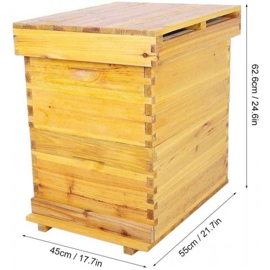 Juicemoo Beehive Brood Box Insect Proof Honey Beehive Box 10 Frame Beekeeping Box Kit Beekeepers Use for Beekeeping