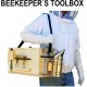 REGIVA Beekeeper Tools Box - 7pcs Beekeeping Supplies - Beekeeping Wooden Toolbox Kit - Bee hive Nuc Transportation Box - Bee Box - Beehive Frames - Bee Supplies - Bee Smoker - Bee Hive Tools -