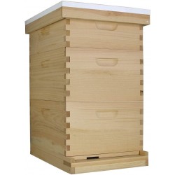 Amish Made in USA Complete Langstroth Bee Hive Includes Frames and Foundations (2 Deep, 1 Medium)